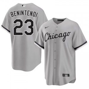 #23 Grey White Stockings Replica Men Andrew Benintendi Jersey 727088-182