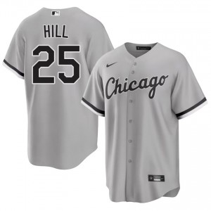 #25 Derek Hill Mens New Grey CWS White Sox Jerseys 367063-442