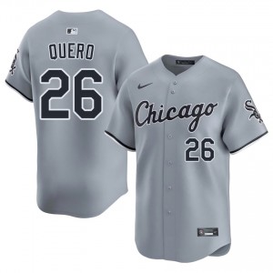 #26 Game Gray CWS White Sox Men Edgar Quero Jersey 638075-169