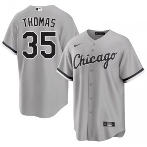 #35 Mens Frank Thomas MLB Grey South Side Hitmen Jerseys 155564-408