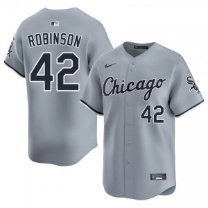 #42 ChiSox Gray Jackie Robinson Men's Stitched Jerseys 435540-723