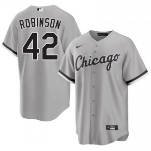#42 South Side Hitmen Men Jackie Robinson Embroidery Grey Jerseys 842822-305