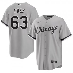 #63 MLB Men's Jedixson Paez Go-Go Sox Grey Jersey 917236-500