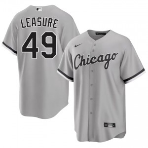 #49 Authentic Men's White Stockings Grey Jordan Leasure Jersey 841002-245