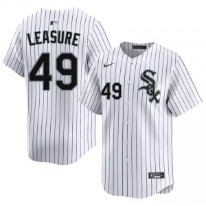 #49 CWS White Sox Official White Jordan Leasure Mens Jerseys 452622-727