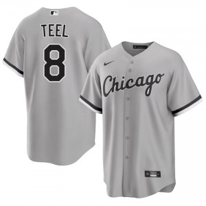#8 Men's White Sox Player Grey Kyle Teel Jerseys 206834-629