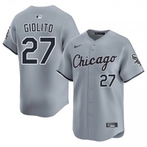 #27 Lucas Giolito Men New Gray Go-Go Sox Jerseys 691863-410
