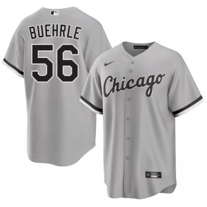 #56 Men's Player Mark Buehrle South Side Hitmen Grey Jersey 475196-679