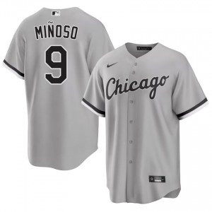 #9 Minnie Minoso Mens Grey Official White Stockings Jersey 715592-890