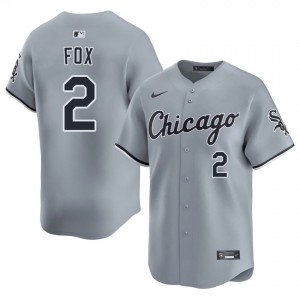 #2 Official Men's White Sox Nellie Fox Gray Jersey 458543-672