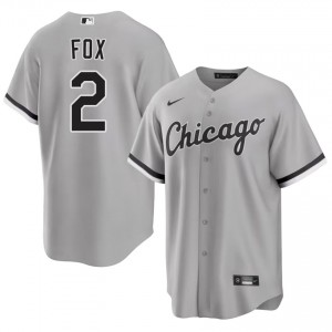 #2 Replica Nellie Fox Men Grey CWS White Sox Jerseys 303147-943