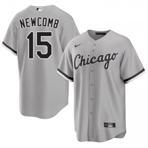 #15 Authentic Mens Sean Newcomb Chicago White Sox Grey Jersey 348627-878