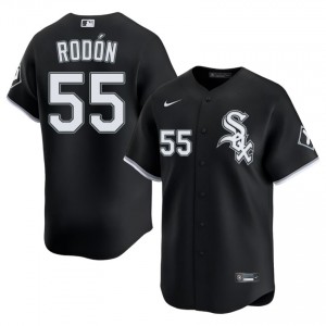 #55 Sox Black Limited Carlos Rodon Men's Jersey 972575-302
