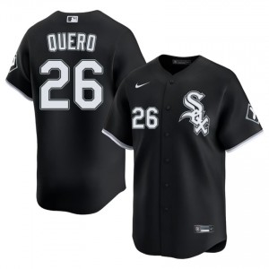 #26 Player Edgar Quero Men Black White Sox Jersey 897834-181