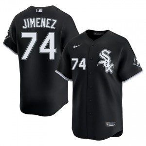 #74 Eloy Jimenez Mens ChiSox Official Black Jersey 500284-867