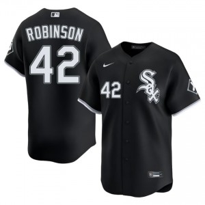 #42 Men's Sox Jackie Robinson Game Black Jerseys 755719-855