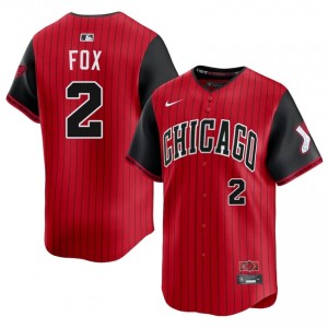 #2 Nellie Fox Red/Black CWS Embroidery City Connect Men's Jersey 914515-505