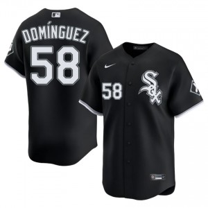#58 2026-27 CWS White Sox Seranthony Dominguez Black Men Jersey 868017-108