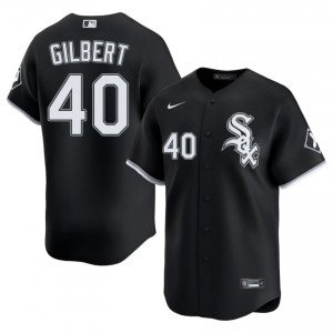 #40 Tyler Gilbert White Stockings Mens MLB Black Jersey 776900-857