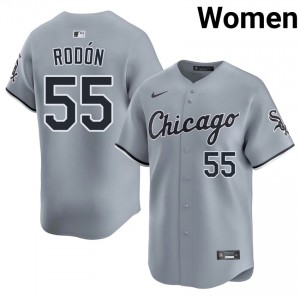 #55 Chicago White Sox Official Womens Gray Carlos Rodon Jersey 262717-420