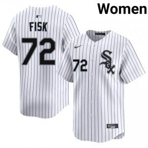 #72 Carlton Fisk White Women's Official CWS White Sox Jersey 148740-919