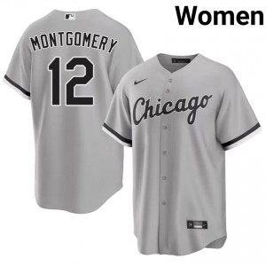 #12 Women's Stitched Colson Montgomery Grey Chicago White Sox Jerseys 916953-717