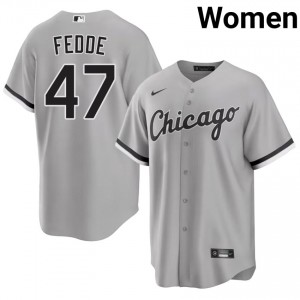 #47 Chicago White Sox New Erick Fedde Grey Women Jerseys 649609-718