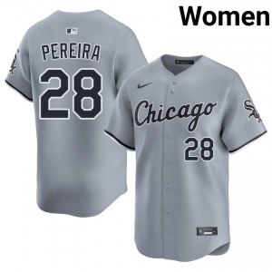 #28 Game Gray Everson Pereira Women's White Sox Jersey 557478-363