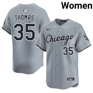 #35 Frank Thomas Gray Stitched ChiSox Women's Jersey 961128-393