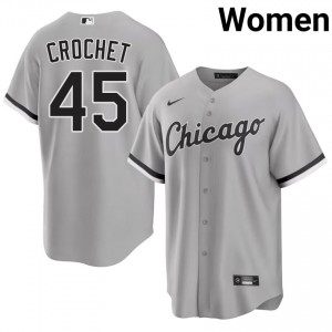 #45 Grey Womens Garrett Crochet Official Go-Go Sox Jerseys 392412-636