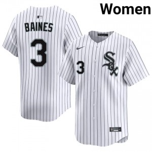 #3 Sox Stitched Women White Harold Baines Jersey 390253-784