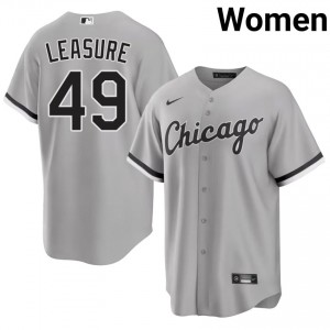 #49 Womens Grey 2026 White Sox Jordan Leasure Jersey 500108-799