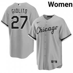 #27 Lucas Giolito CWS White Sox Grey Women's Limited Jerseys 703083-198