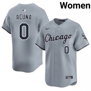 #0 CWS Embroidery Women Gray Luisangel Acuna Jerseys 320230-182