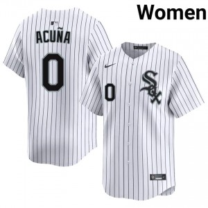 #0 Luisangel Acuna Women's ChiSox Popular White Jerseys 704576-951