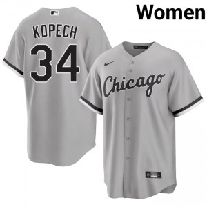 #34 Game Michael Kopech Grey Chicago White Sox Womens Jerseys 468528-899