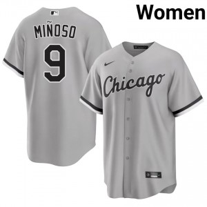 #9 Women's Limited Go-Go Sox Minnie Minoso Grey Jerseys 675932-330