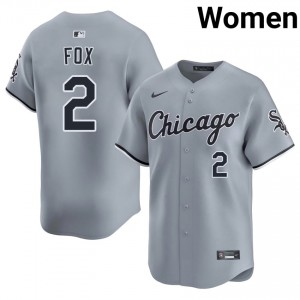 #2 Authentic ChiSox Women Nellie Fox Gray Jersey 876791-256
