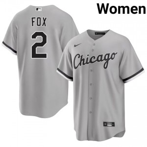 #2 ChiSox Grey Embroidery Nellie Fox Womens Jerseys 192844-480