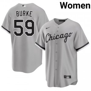 #59 Stitched Grey Sean Burke Womens White Sox Jersey 983411-745