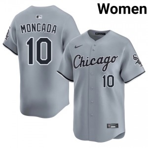 #10 Gray CWS White Sox Yoan Moncada Women Replica Jersey 259678-604