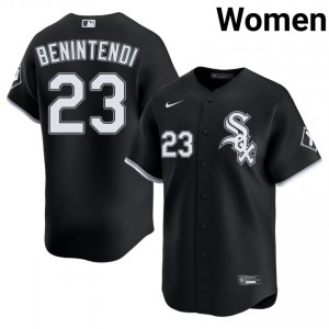 #23 MLB Black White Sox Women's Andrew Benintendi Jersey 255284-840