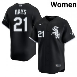 #21 Austin Hays Embroidery Black South Side Hitmen Womens Jerseys 350185-125