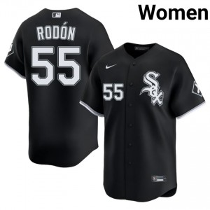 #55 Sox Official Black Womens Carlos Rodon Jersey 926773-515