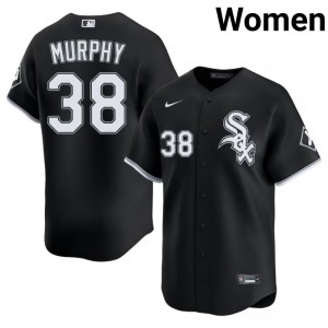 #38 Women's Go-Go Sox Chris Murphy Game Black Jerseys 299294-723