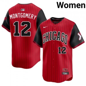 #12 Women South Side Hitmen Limited Red/Black Colson Montgomery City Connect Jersey 685711-166