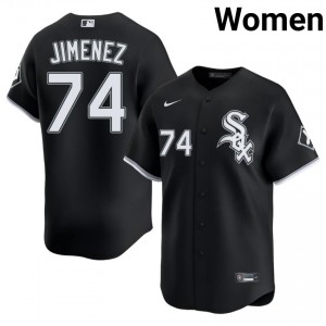 #74 Eloy Jimenez Chicago White Sox New Women's Black Jerseys 141785-504