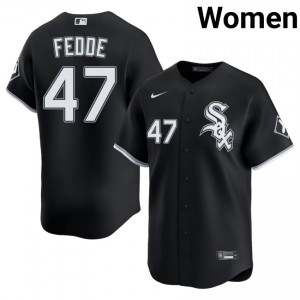 #47 Black CWS White Sox Limited Erick Fedde Women's Jersey 194275-555