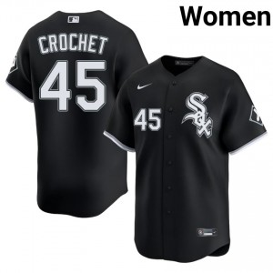 #45 Embroidery Sox Garrett Crochet Womens Black Jersey 500198-539