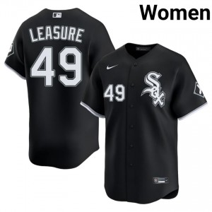 #49 MLB Women's Jordan Leasure White Stockings Black Jersey 326678-816